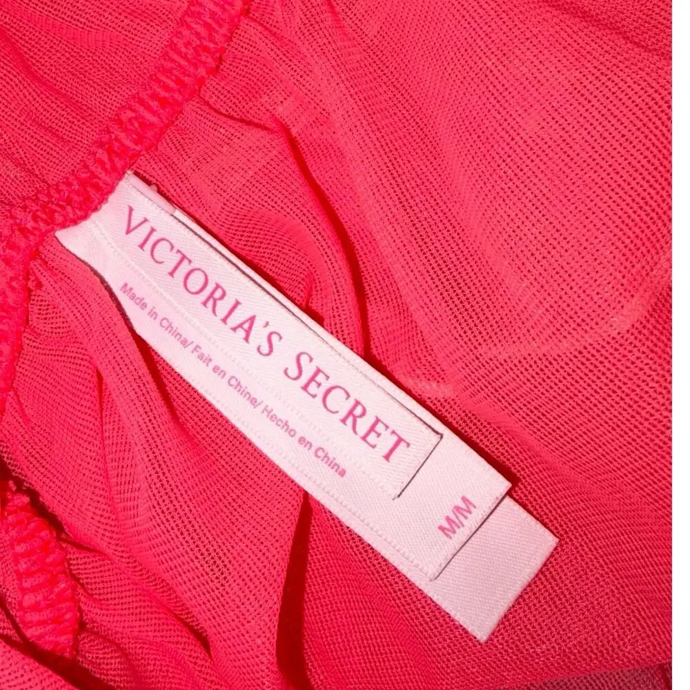 Victoria's Secret Pink Sheer Ruffle Babydoll Lingerie Top    Size: M